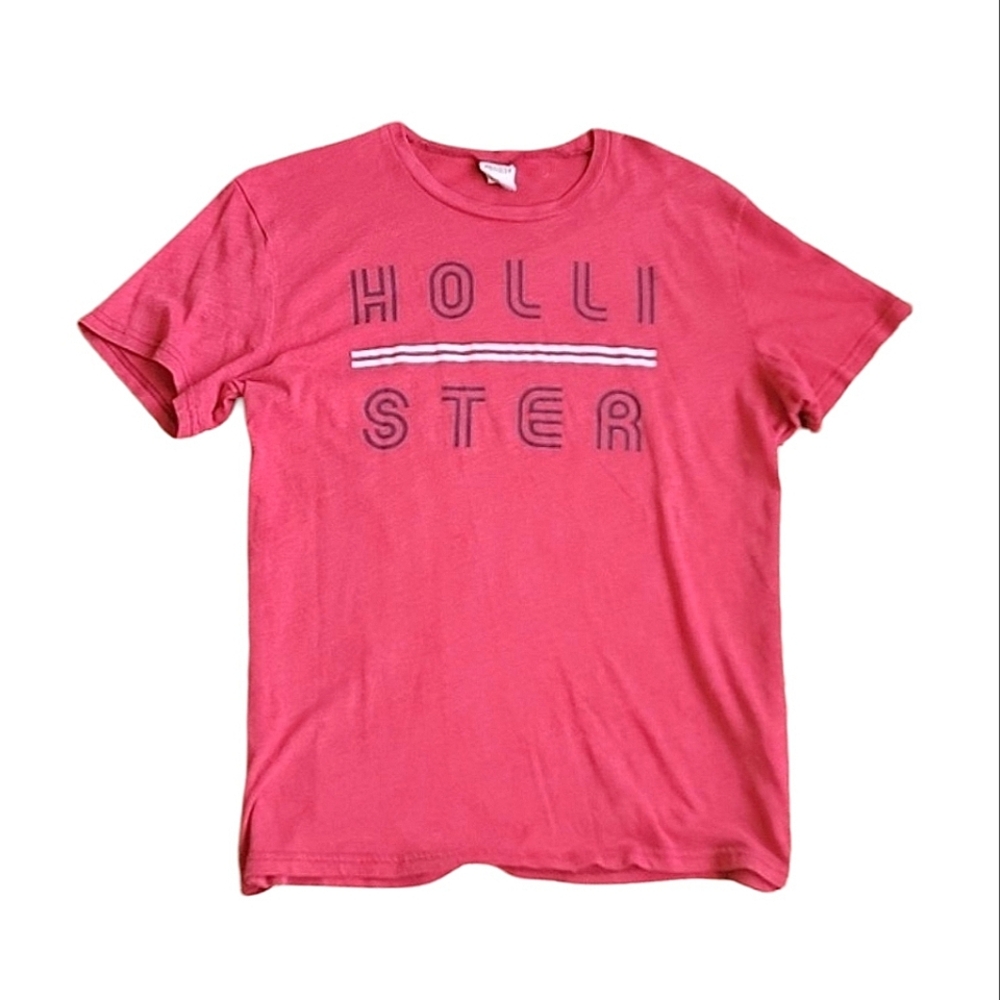 Hollister Men's Red Logo T-Shirt Size M